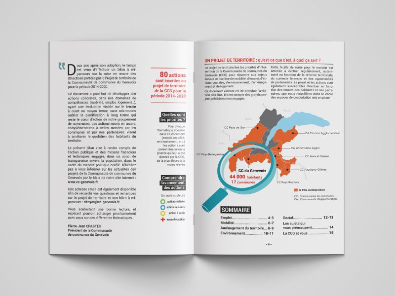 Bilan de mi-mandat CC Genevois format A5 encart magazine